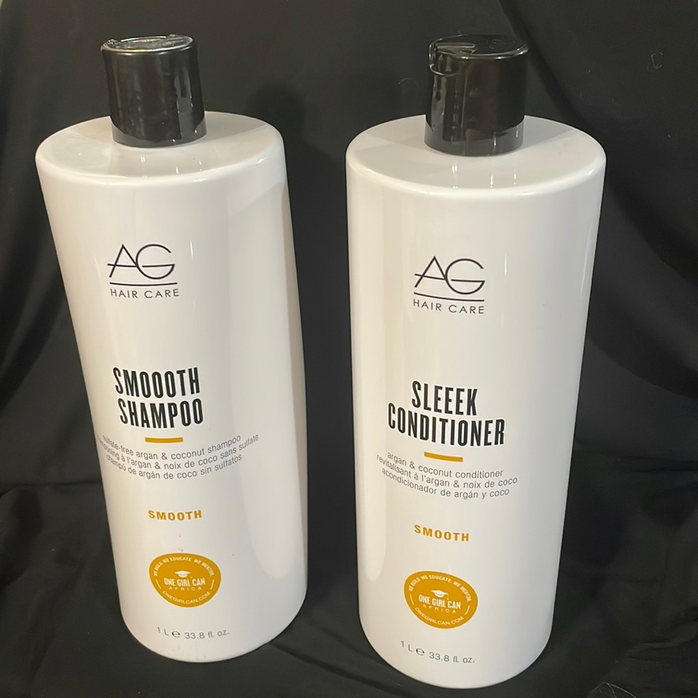 AG smooth shampoo and sleek conditioner